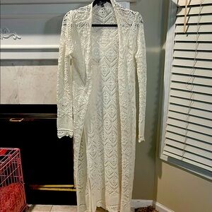 Elegant White Lace Cardigan